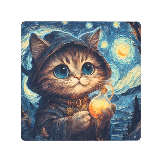 A Magical Cat Metal Print (Front)