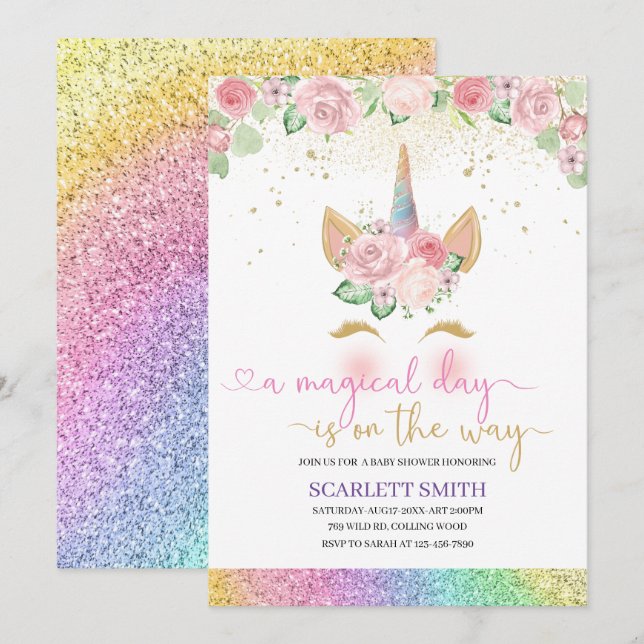 A Magical Day is on the Way Baby Shower Invitation (Front/Back)