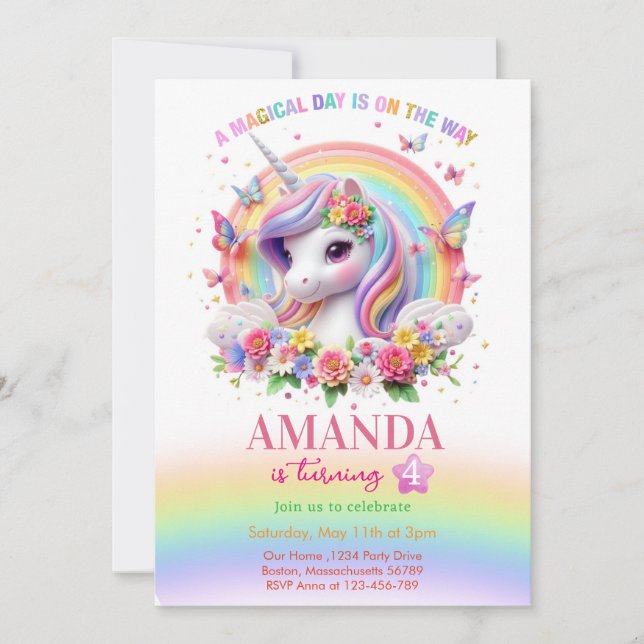 A magical day is on the way birthday invitation (Front)