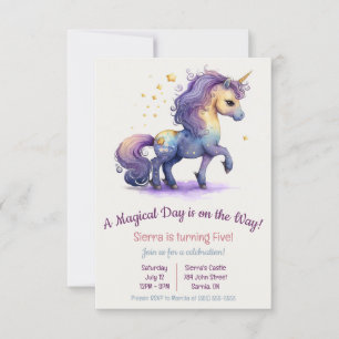 A Magical Day is on the Way! Unicorn Birthday Invitation