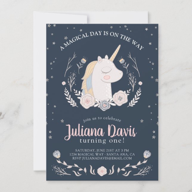 A Magical Day is On The Way Unicorn Invitation (Front)