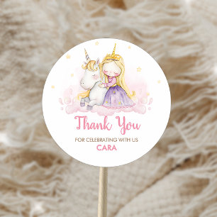 A Magical Day Unicorn Birthday Party Classic Round Sticker
