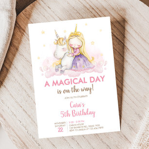 A Magical Day Unicorn Birthday Party Invitation