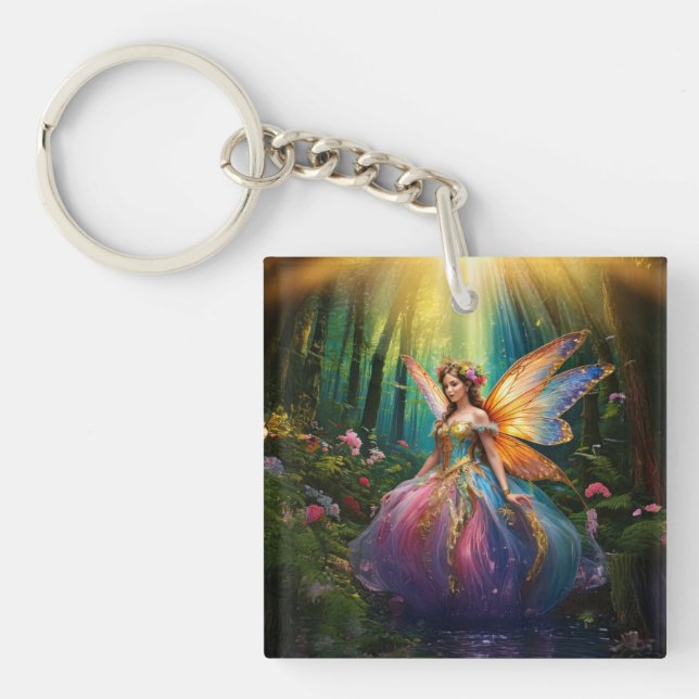 A Magical Fairy Enchanted Forest  Keychain (Front)