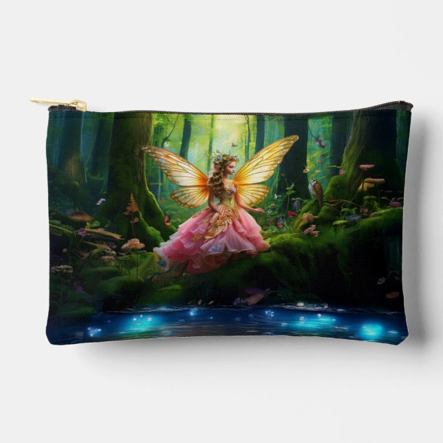 A magical fairy woodland forest  accessory pouch (Front)