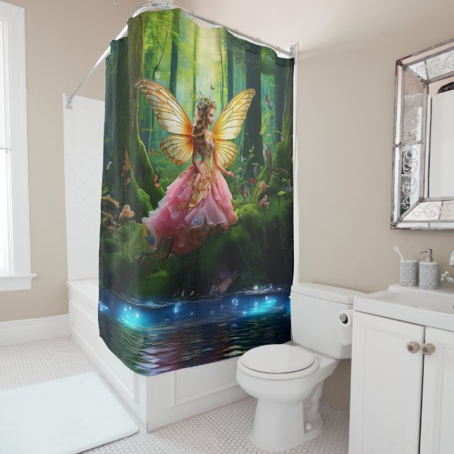A magical fairy woodland forest  shower curtain (In Situ)