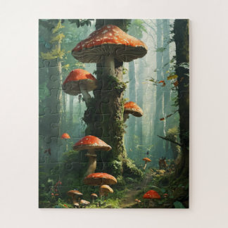 a magical forest, mushrooms, a mystical forest, to jigsaw puzzle