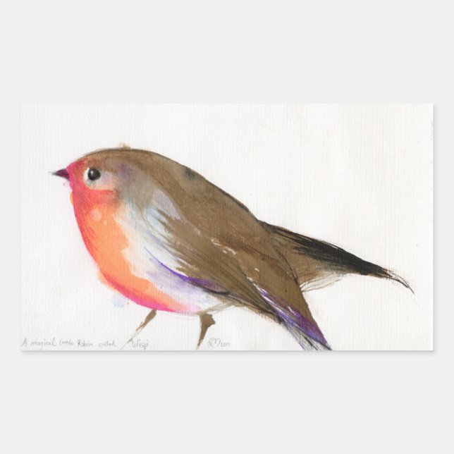A magical little robin called Wisp 2011 Rectangular Sticker (Front)