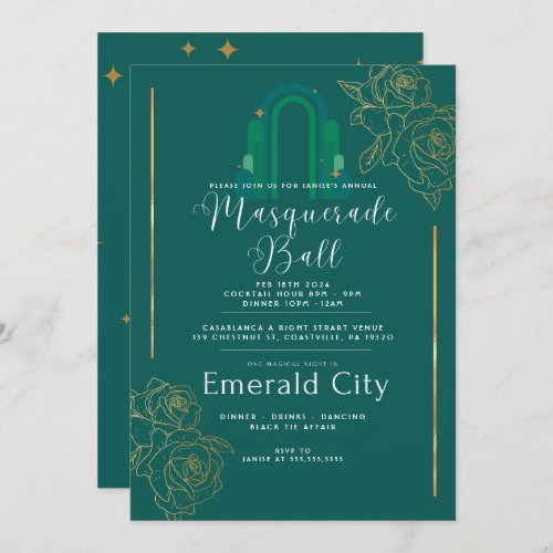 A Magical Night In Emerald City Party Invitation