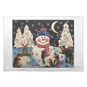 "A Magical Night in the Snow" Cloth Placemat