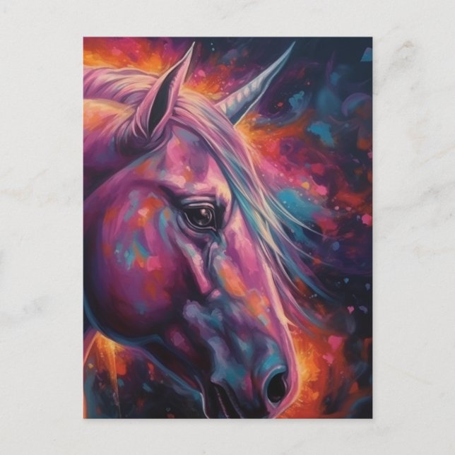 A Magical Purple Horse Postcard (Front)