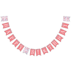 A Magical Rainbow Unicorn Happy Birthday Party Bunting Flags