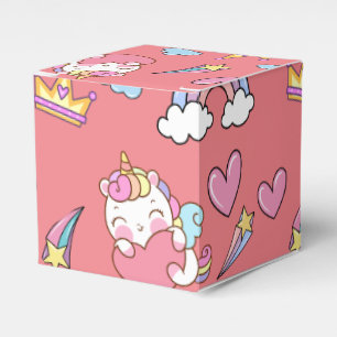 A Magical Rainbow Unicorn Happy Birthday Party Favor Boxes