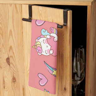 A Magical Rainbow Unicorn Pattern Birthday Party Kitchen Towel