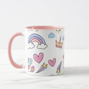 A Magical Rainbow Unicorn Pattern Birthday Party Mug