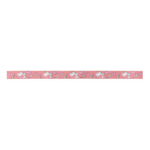 A Magical Rainbow Unicorn Pattern Birthday Party Satin Ribbon