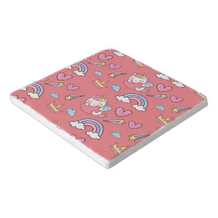 A Magical Rainbow Unicorn Pattern Birthday Party Trivet