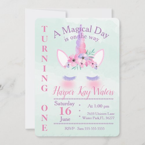 A Magical Unicorn Birthday Invitation