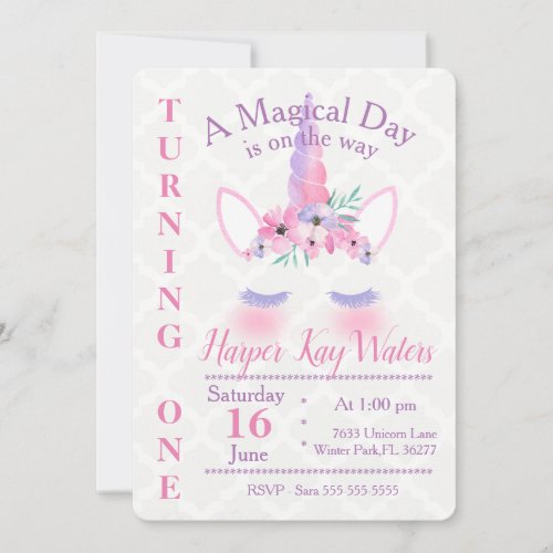 A Magical Unicorn Birthday Invitation