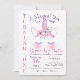 A Magical Unicorn Birthday Invitation