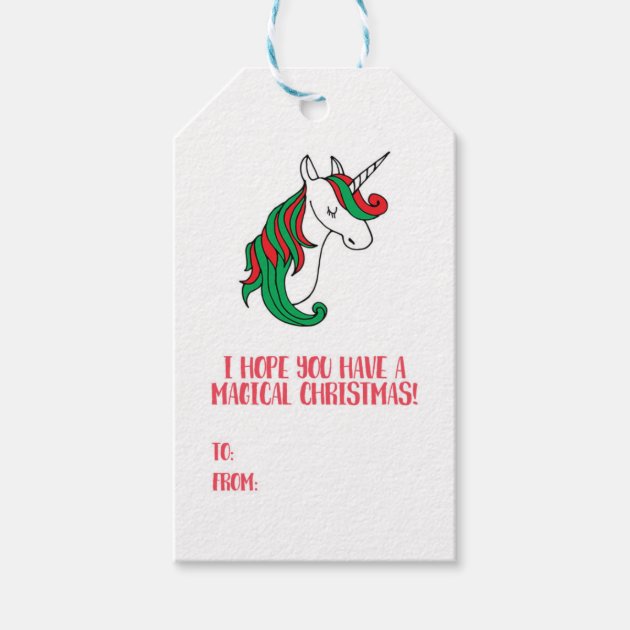 A Magical Unicorn Christmas Gift Tags
