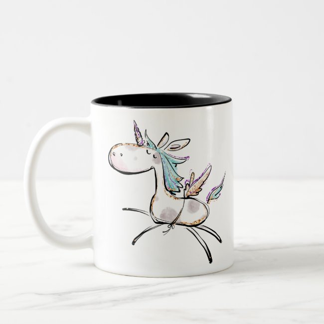 A Magical Unicorn Two-Tone Coffee Mug