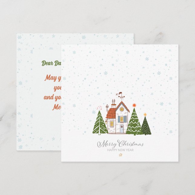 A Magical Villlage Christmas Greeting Card | Invit (Front/Back)
