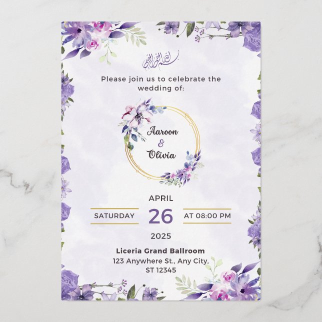 A Magical Wedding Invitation Foil Invitation (Front)