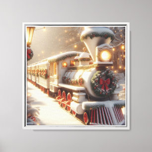 A Magical Winter Wonderland Christmas Train Canvas Print