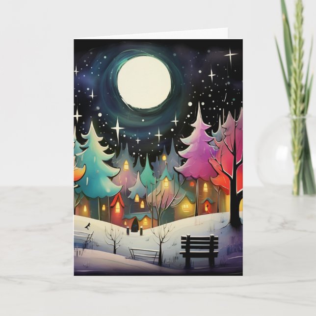 A Magical Winter's Night Holiday Card (Front)