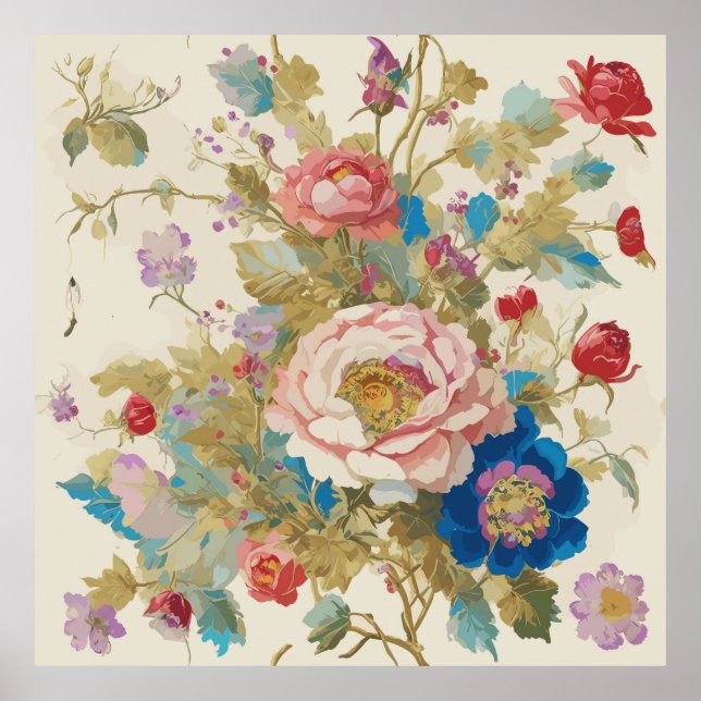 A magnificent garden of roses unfolds! poster (Front)