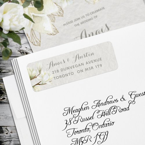 A Magnolia Afternoon Wedding Return Address Label