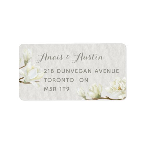 A Magnolia Afternoon Wedding RSVP Card Mailing Label