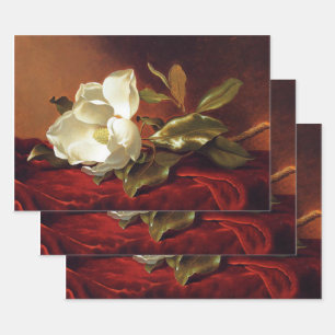 A Magnolia on Red Velvet, famous painting Wrapping Paper Sheets