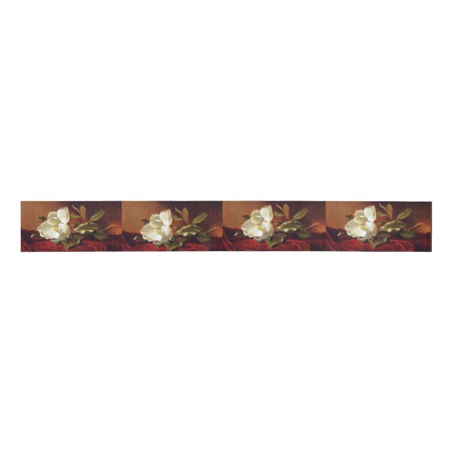 A Magnolia on Red Velvet, Grosgrain Ribbon (Front)