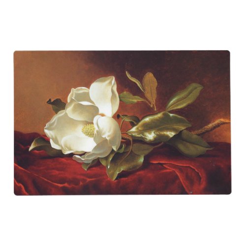 A Magnolia on Red Velvet Placemat
