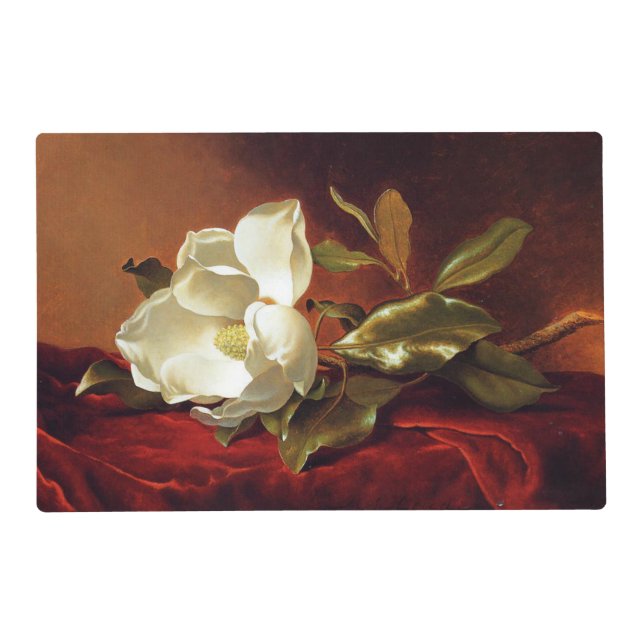 A Magnolia on Red Velvet Placemat (Front)