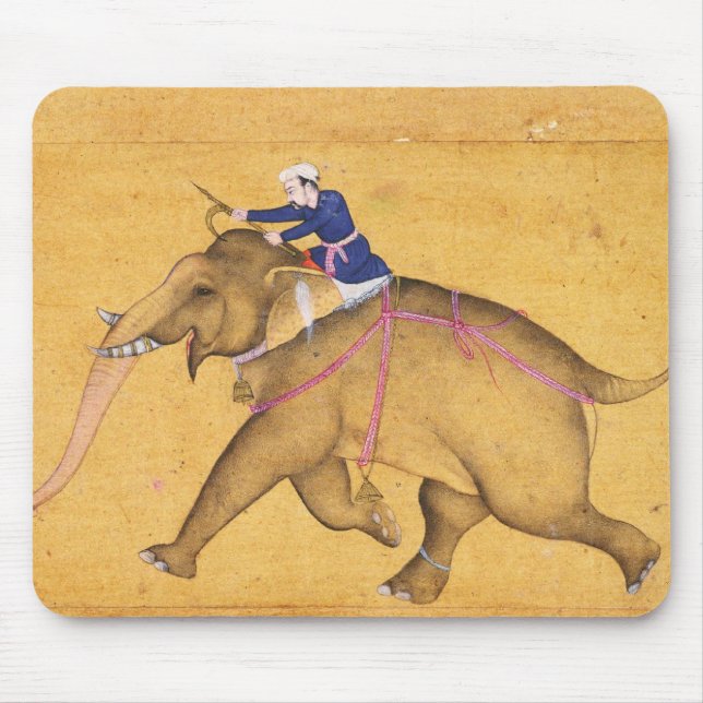 A Mahout riding an Elephant, from the Large Clive Mouse Pad (Front)