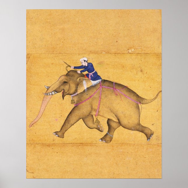 A Mahout riding an Elephant, from the Large Clive Poster (Front)