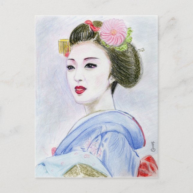A MAIKO GIRL POSTCARD (Front)