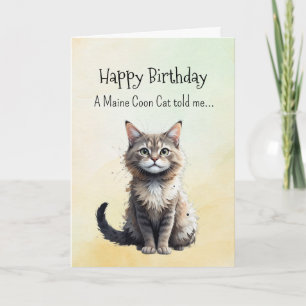 A Maine Coon Cat Personality Birthday Fun Animal Card