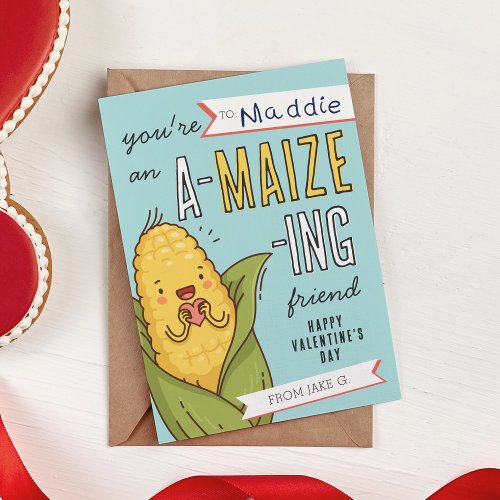 A_Maize_Ing Friend Corn Classroom Valentines Card