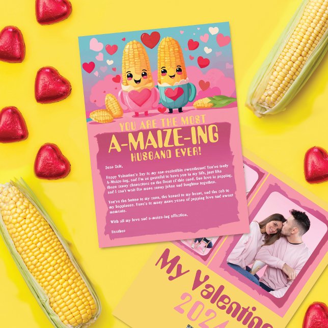 A-Maize-ing Love: Cute Corny Photo Valentine's Day Holiday Card (Creator Uploaded)