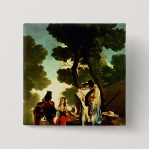 A Maja and Gallants, 1777 Pinback Button