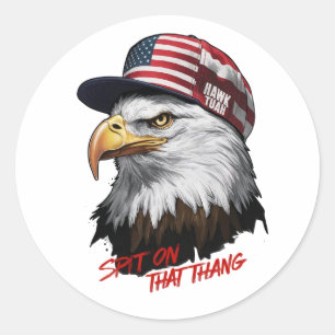A majestic bald eagle, proudly embodying American Classic Round Sticker