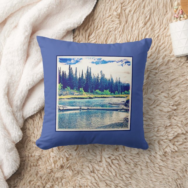 A Majestic Canadian Wilderness Forest. Buy Now Throw Pillow (Blanket)