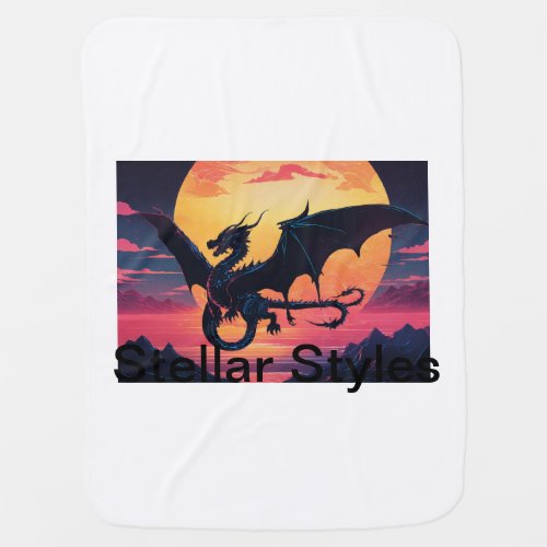 A Majestic Dragon on the Horizon Baby Blanket