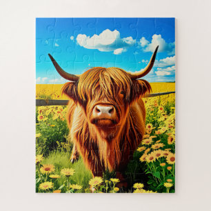 A majestic Highland cow children's Jigsaw Puzzle