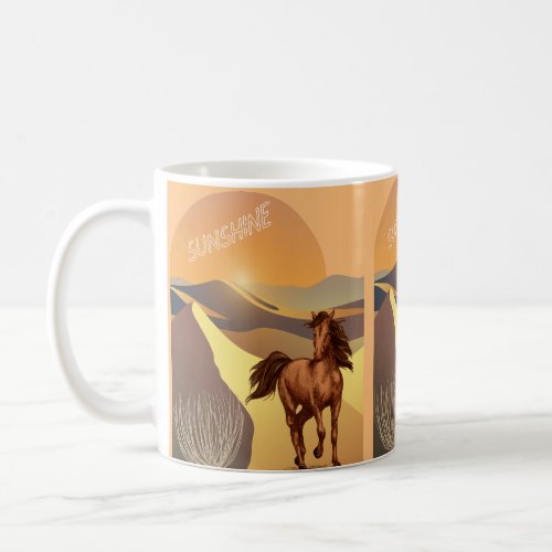 A Majestic Horse Basking in Sunshine mugs 