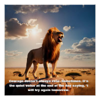 A majestic Lion Courage Quotes motivational